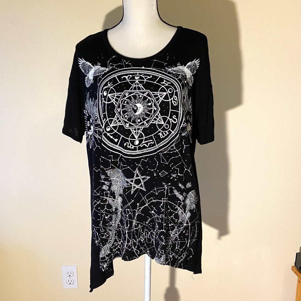 Flowing Black Astrological Tee